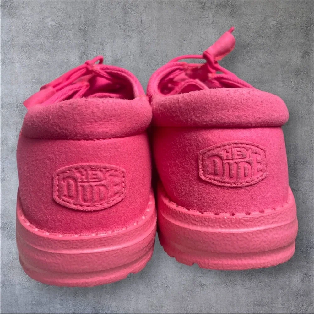 Hey Dude Wendy Funk Mono Sneakers Womens 8 Electric Pink Low Top Casual Shoes